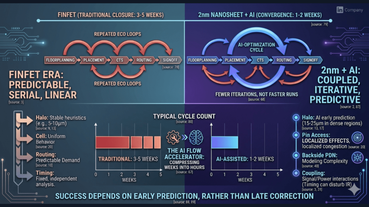 Nanosheet-Aware P&R vs FinFET Flows: Why AI Defines Success at 2nm