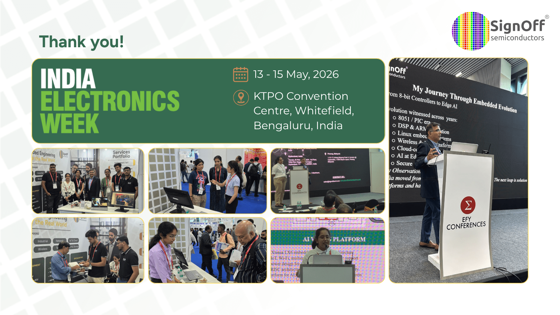 SignOff Semiconductors at IEW 2026 | Embedded Systems Companies Event