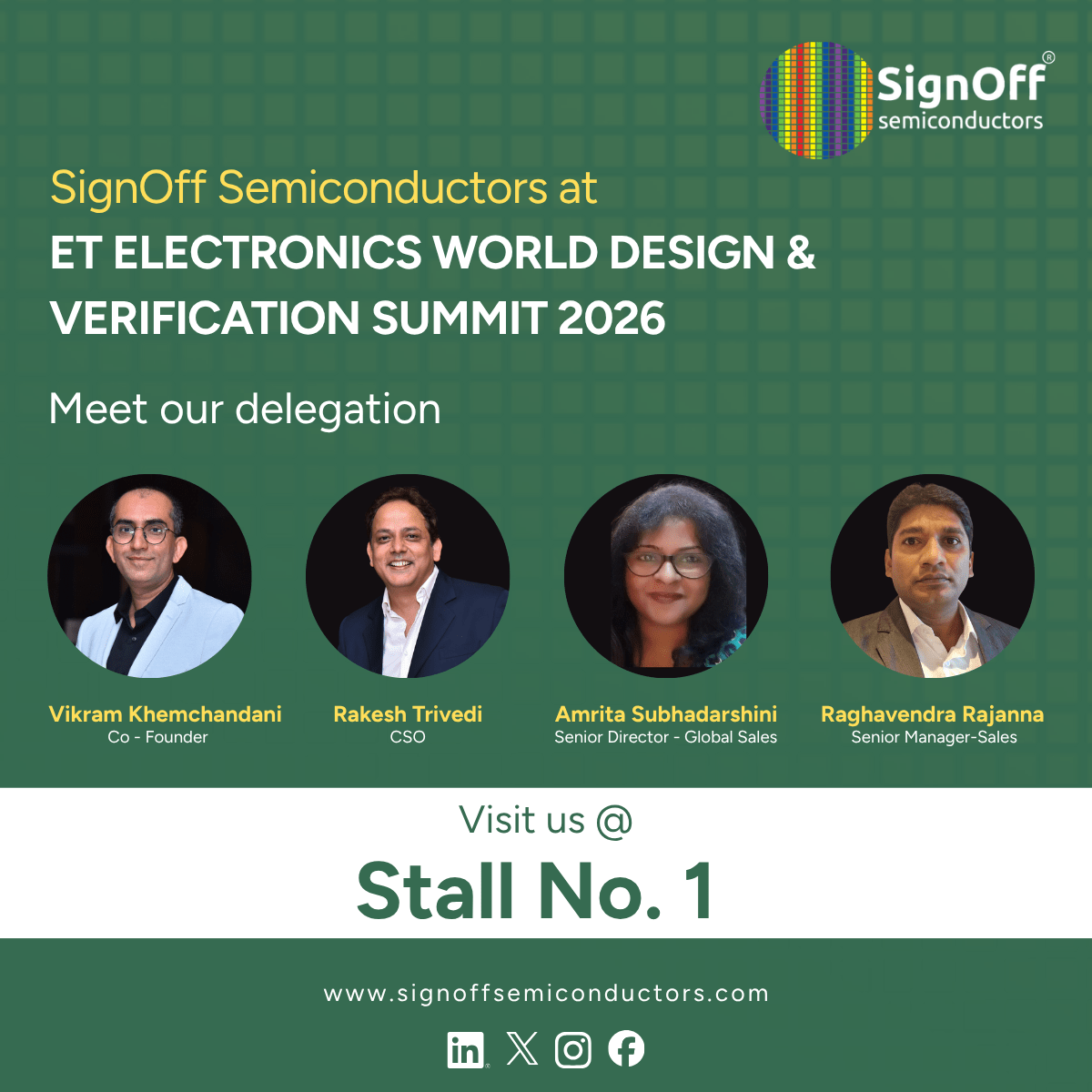 SignOff Semiconductors at ET Electronics World Design & Verification Summit 2026